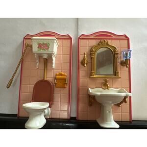 Playmobil bathroom toilet sink toilet mirror Victorian mansion Vintage